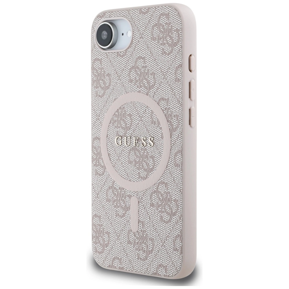 Guess 4G Ring Classic Logo MagSafe iPhone 16e Case - Pinkeng