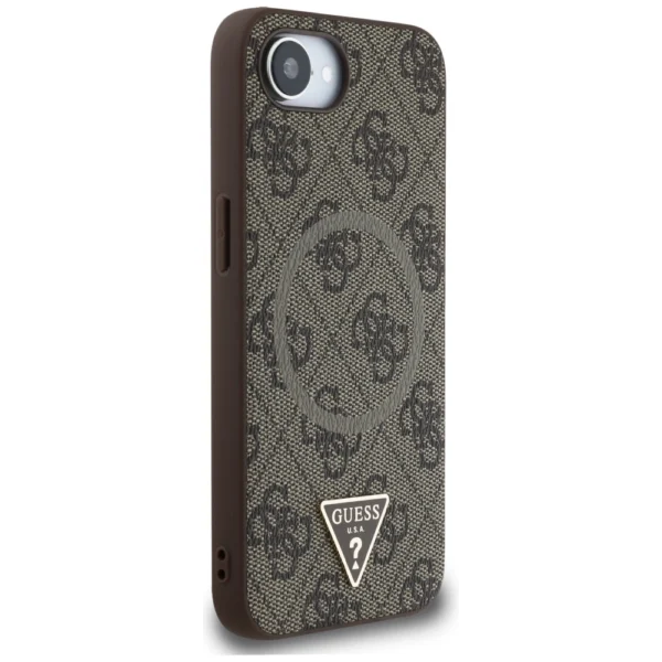 Guess 4G Ring Triangle Logo MagSafe iPhone 16e Case - Browneng