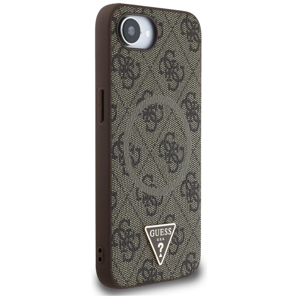 Guess 4G Ring Triangle Logo MagSafe iPhone 16e Case - Browneng