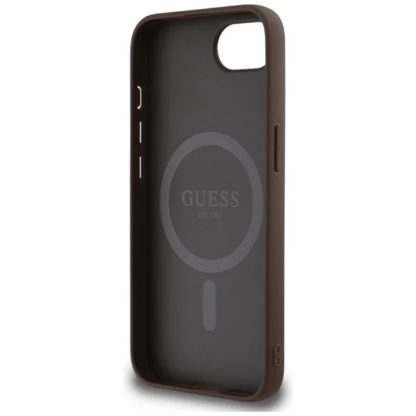 Guess 4G Ring Triangle Logo MagSafe iPhone 16e Case - Browneng