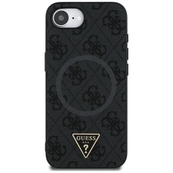 Guess 4G Ring Triangle Logo MagSafe case for iPhone 16e - blackeng