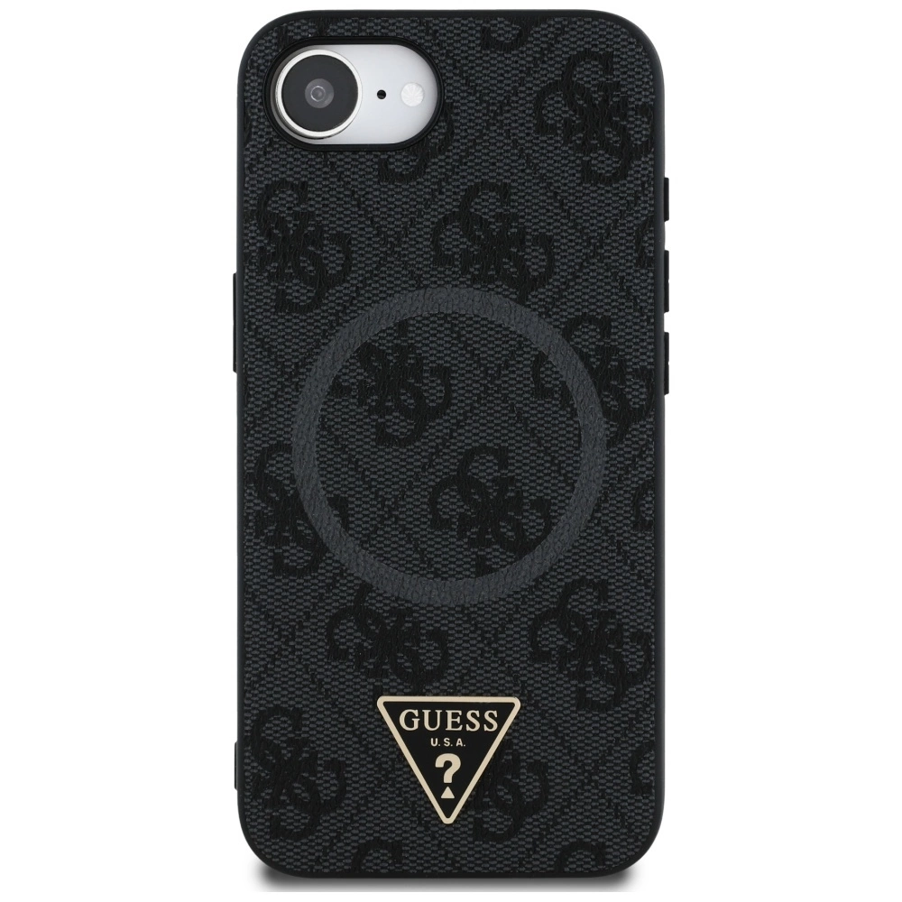 Guess 4G Ring Triangle Logo MagSafe case for iPhone 16e - blackeng