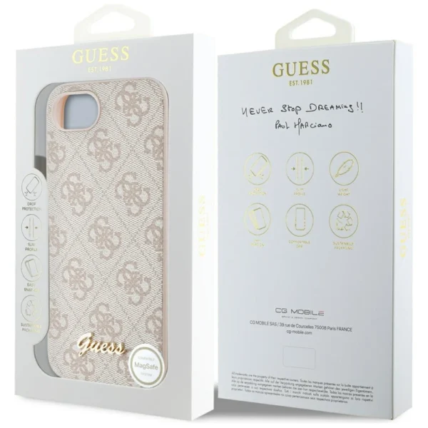 Guess 4G Script Logo MagSafe iPhone 16e Case - Pinkeng