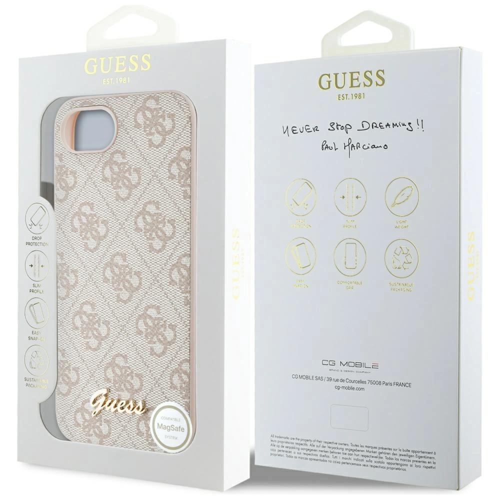 Guess 4G Script Logo MagSafe iPhone 16e Case - Pinkeng