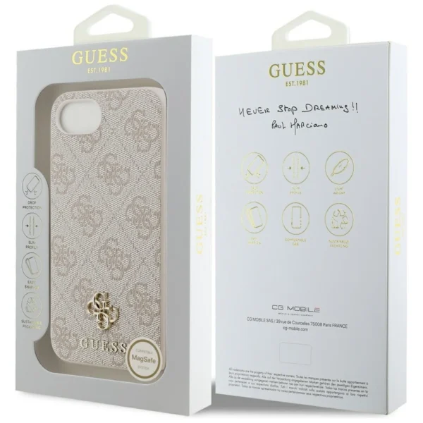 Guess 4G Small 4G and Classic MagSafe case for iPhone 16e - pinkeng