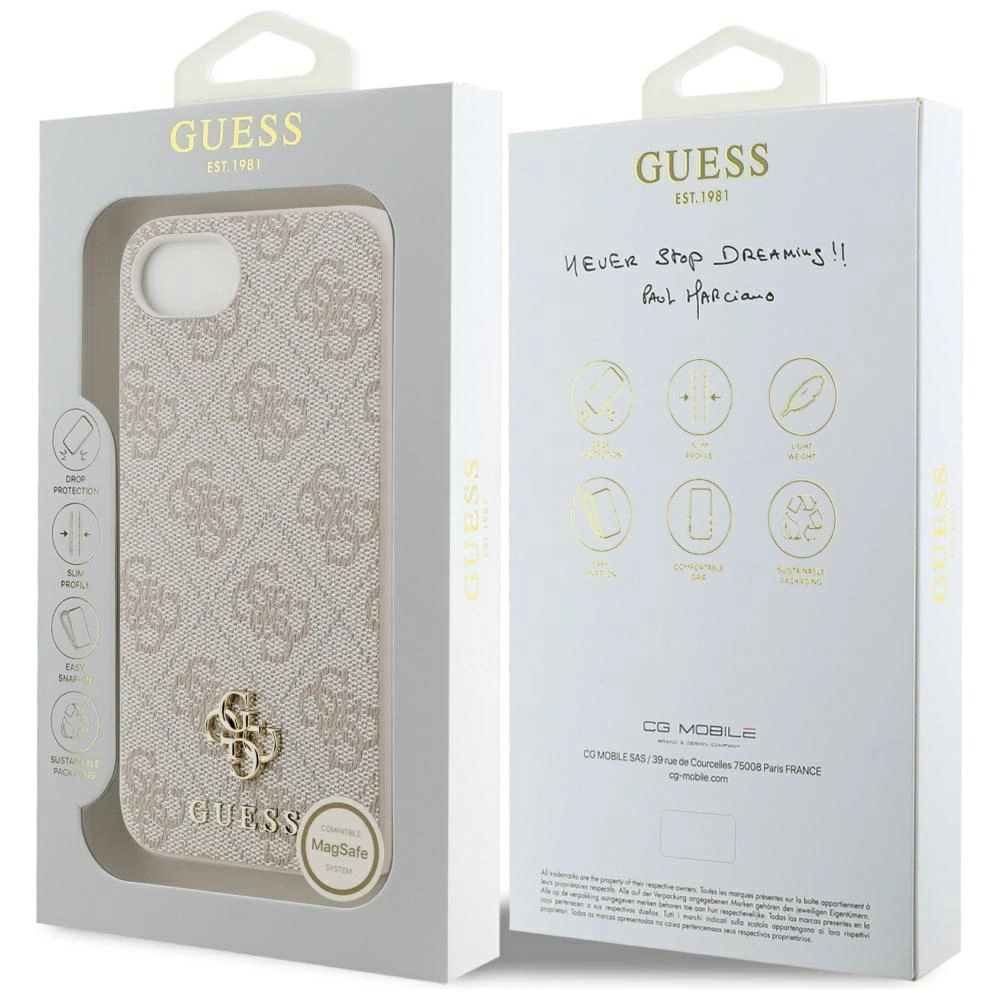 Guess 4G Small 4G and Classic MagSafe case for iPhone 16e - pinkeng