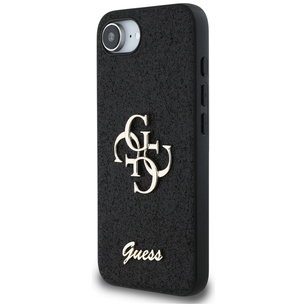 Guess Fixed Glitter Big 4G case for iPhone 16e - blackeng