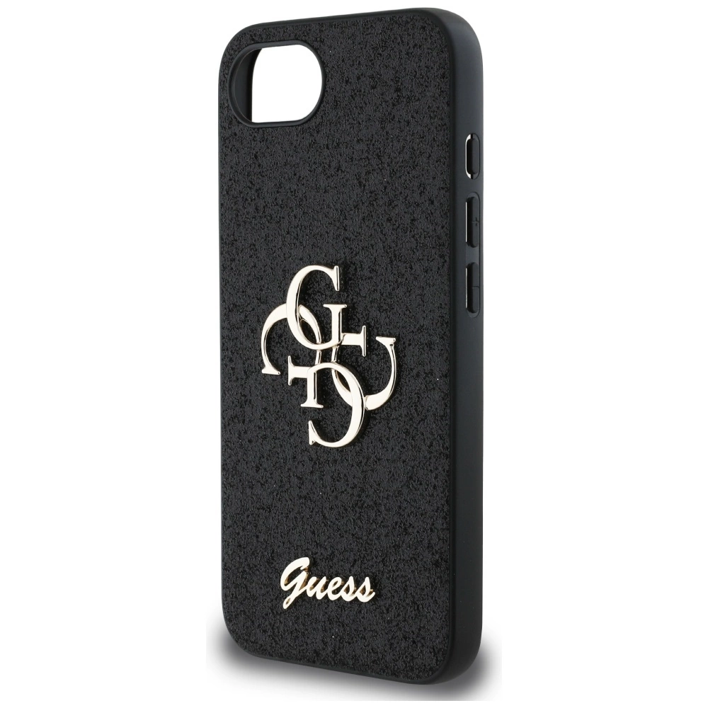 Guess Fixed Glitter Big 4G case for iPhone 16e - blackeng