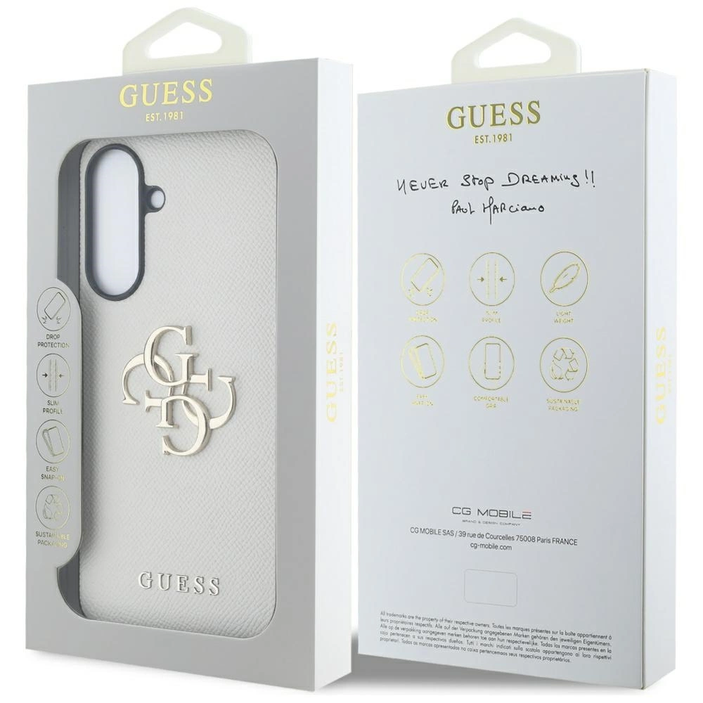 Guess Grained Big 4G Logo Small Classic Logo case for Samsung Galaxy A56 - beigeeng