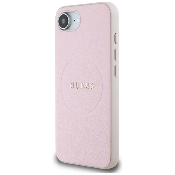 Guess Grained Ring MagSafe iPhone 16e Case - Pinkeng