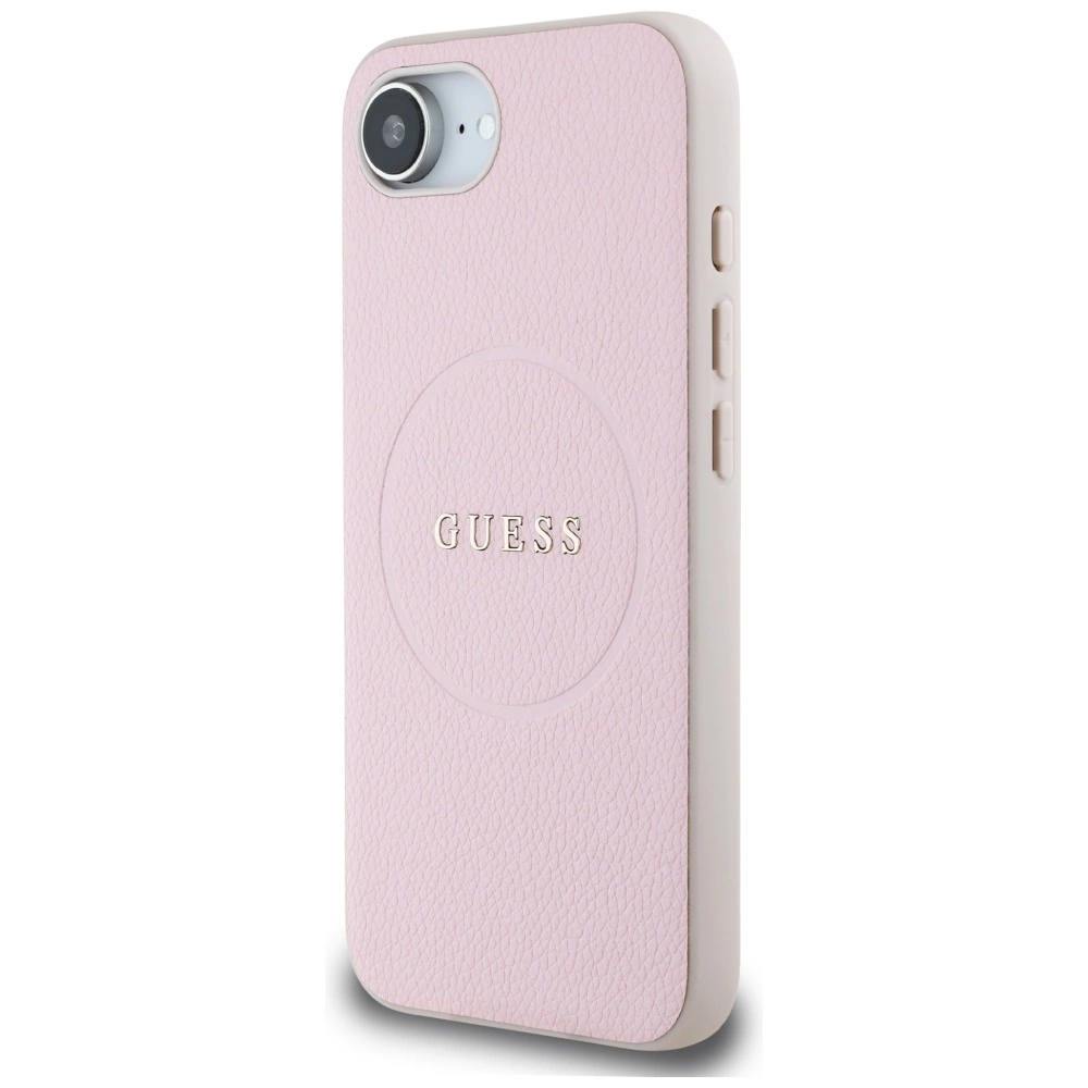 Guess Grained Ring MagSafe iPhone 16e Case - Pinkeng