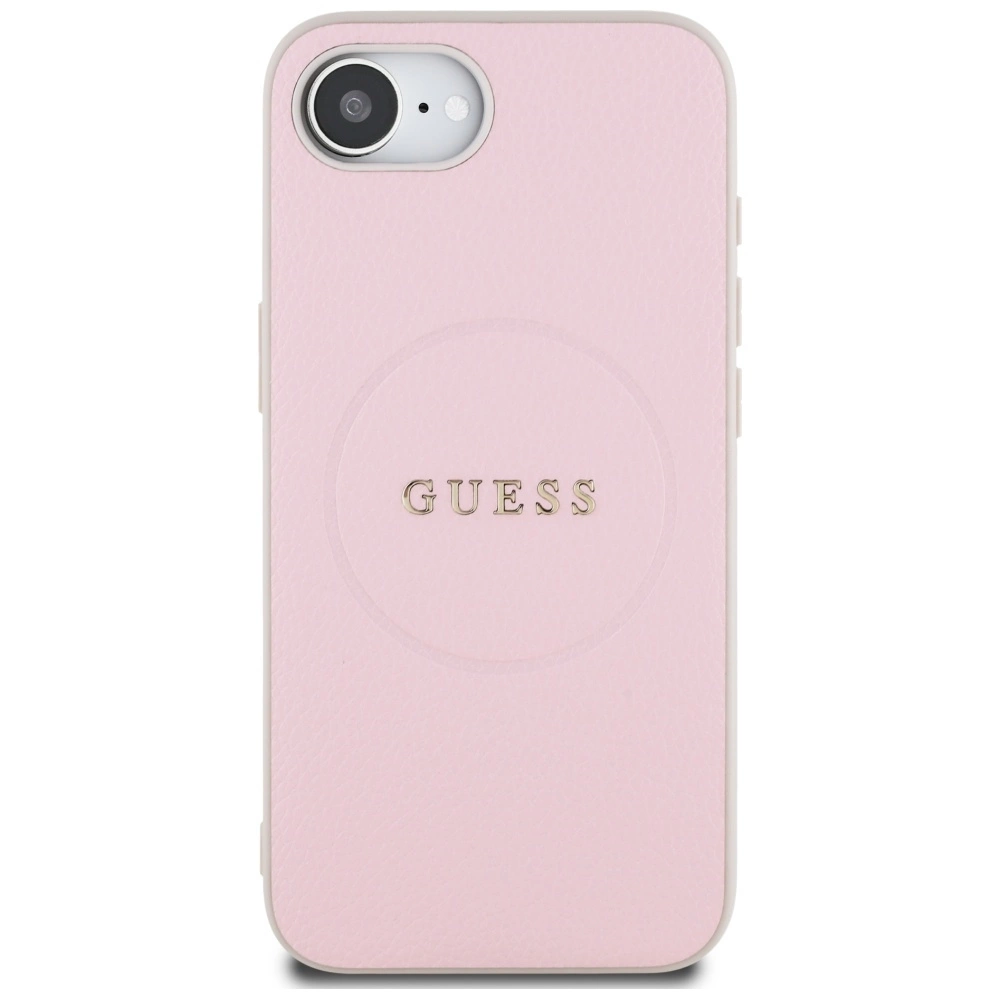 Guess Grained Ring MagSafe iPhone 16e Case - Pinkeng