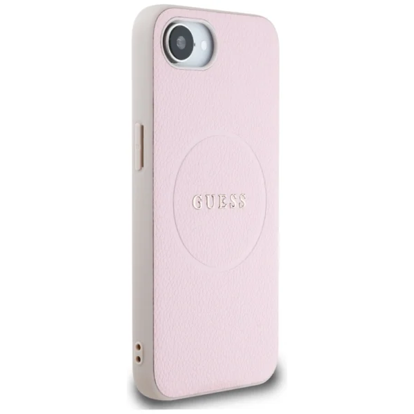 Guess Grained Ring MagSafe iPhone 16e Case - Pinkeng