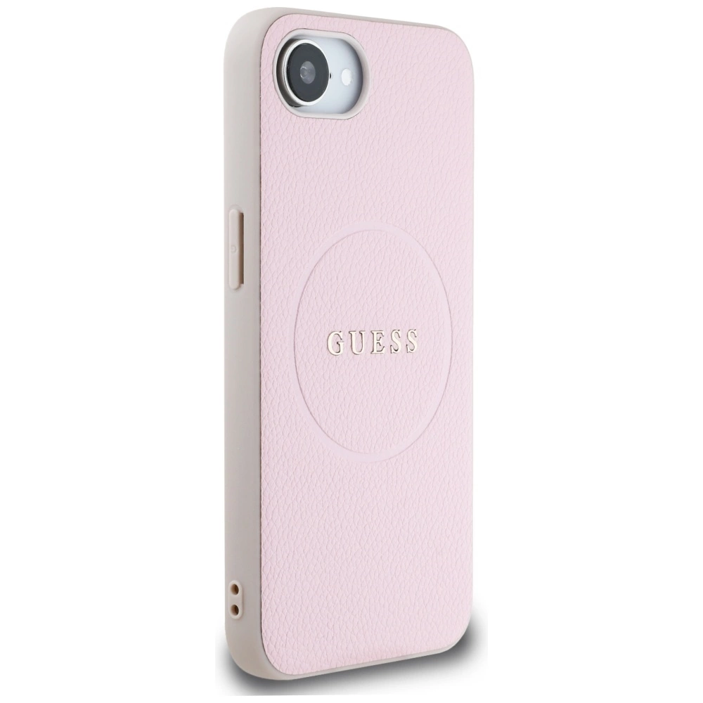 Guess Grained Ring MagSafe iPhone 16e Case - Pinkeng