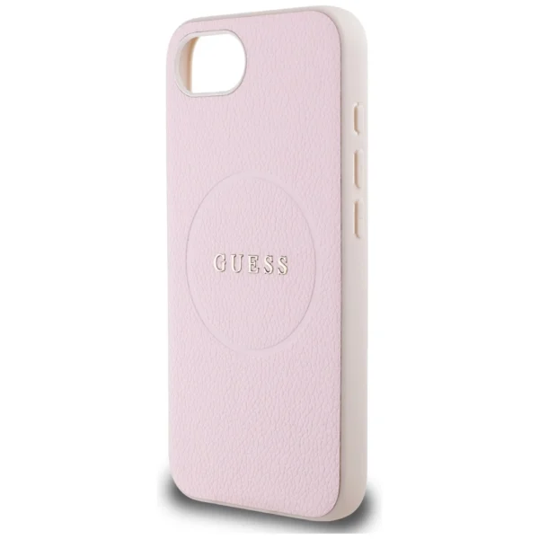Guess Grained Ring MagSafe iPhone 16e Case - Pinkeng