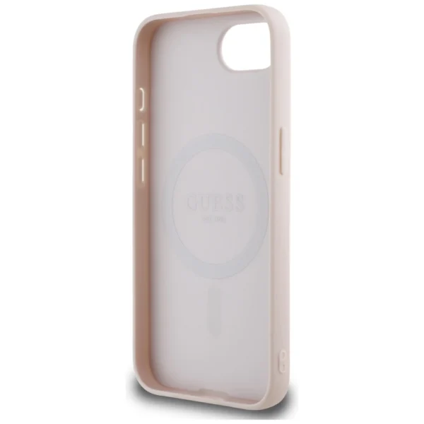 Guess Grained Ring MagSafe iPhone 16e Case - Pinkeng