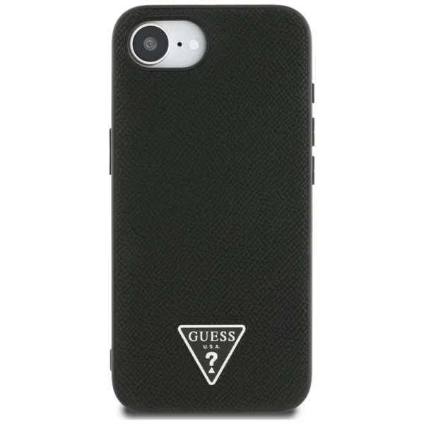Guess Grained Triangle MagSafe case for iPhone 16e - blackeng