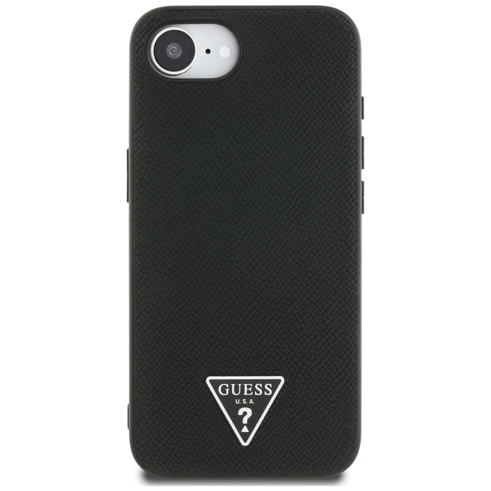 Guess Grained Triangle MagSafe case for iPhone 16e - blackeng