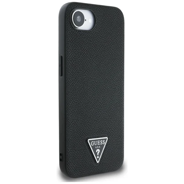 Guess Grained Triangle MagSafe case for iPhone 16e - blackeng