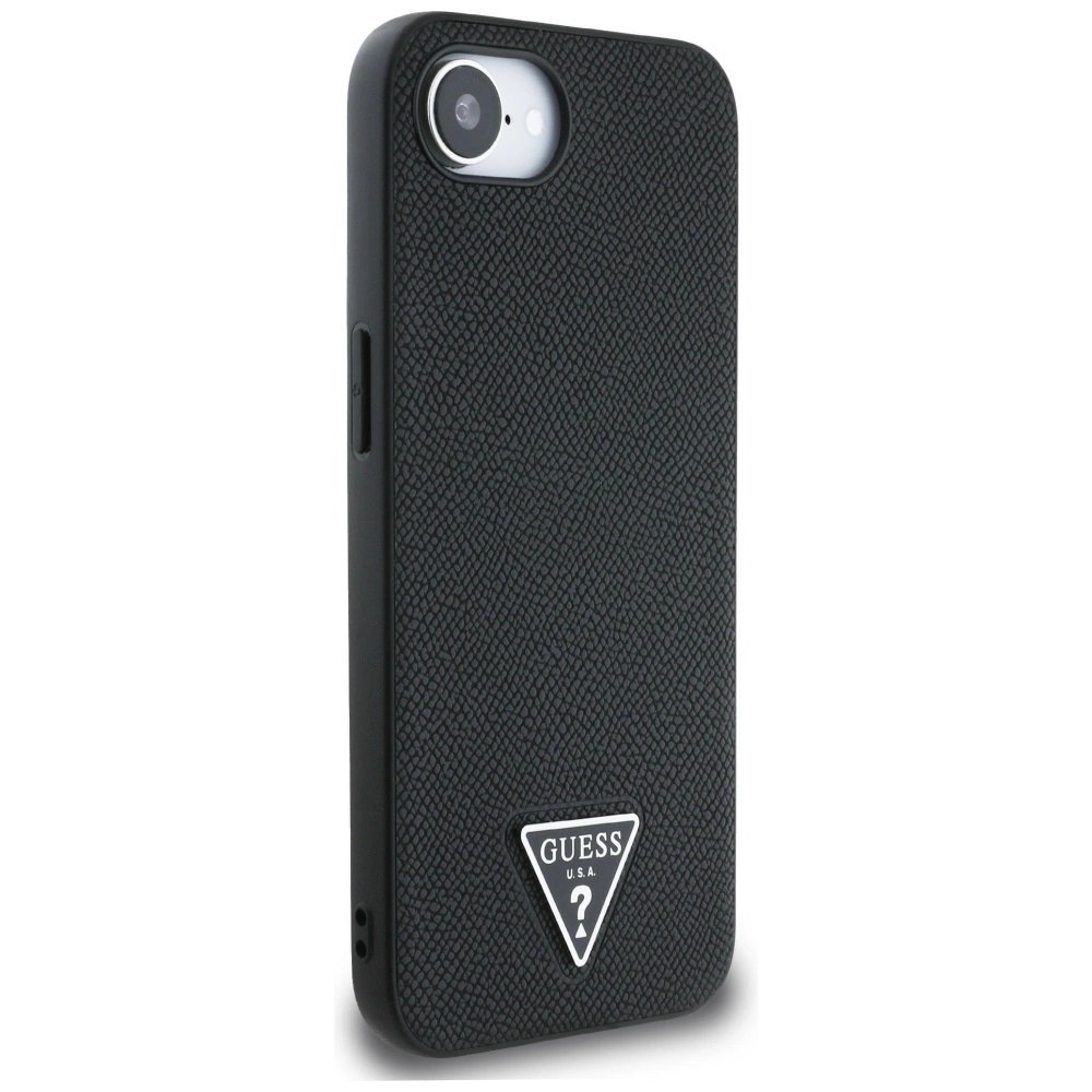 Guess Grained Triangle MagSafe case for iPhone 16e - blackeng