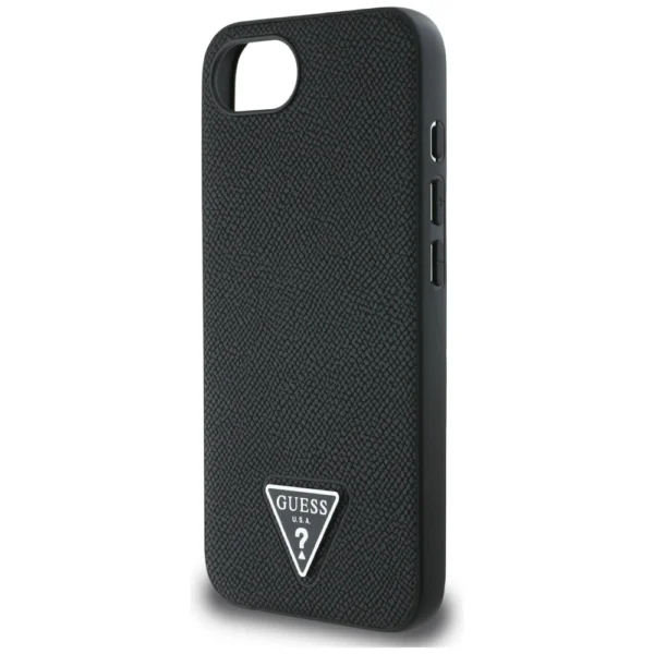 Guess Grained Triangle MagSafe case for iPhone 16e - blackeng