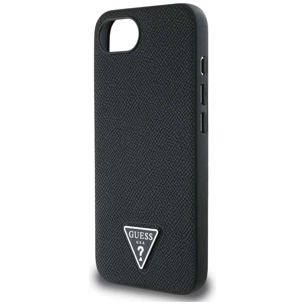 Guess Grained Triangle MagSafe case for iPhone 16e - blackeng