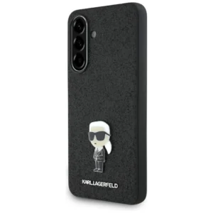 Karl Lagerfeld Fixed Glitter Ikonik Logo Metal Pin Case for Samsung Galaxy A56 - Blackeng