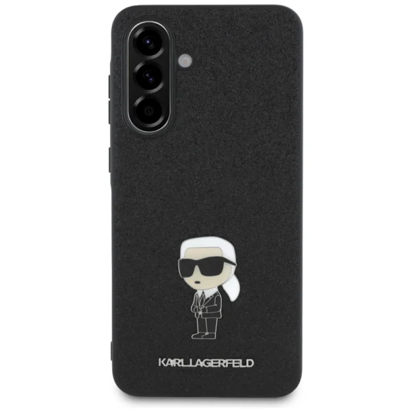 Karl Lagerfeld Fixed Glitter Ikonik Logo Metal Pin Case for Samsung Galaxy A56 - Blackeng