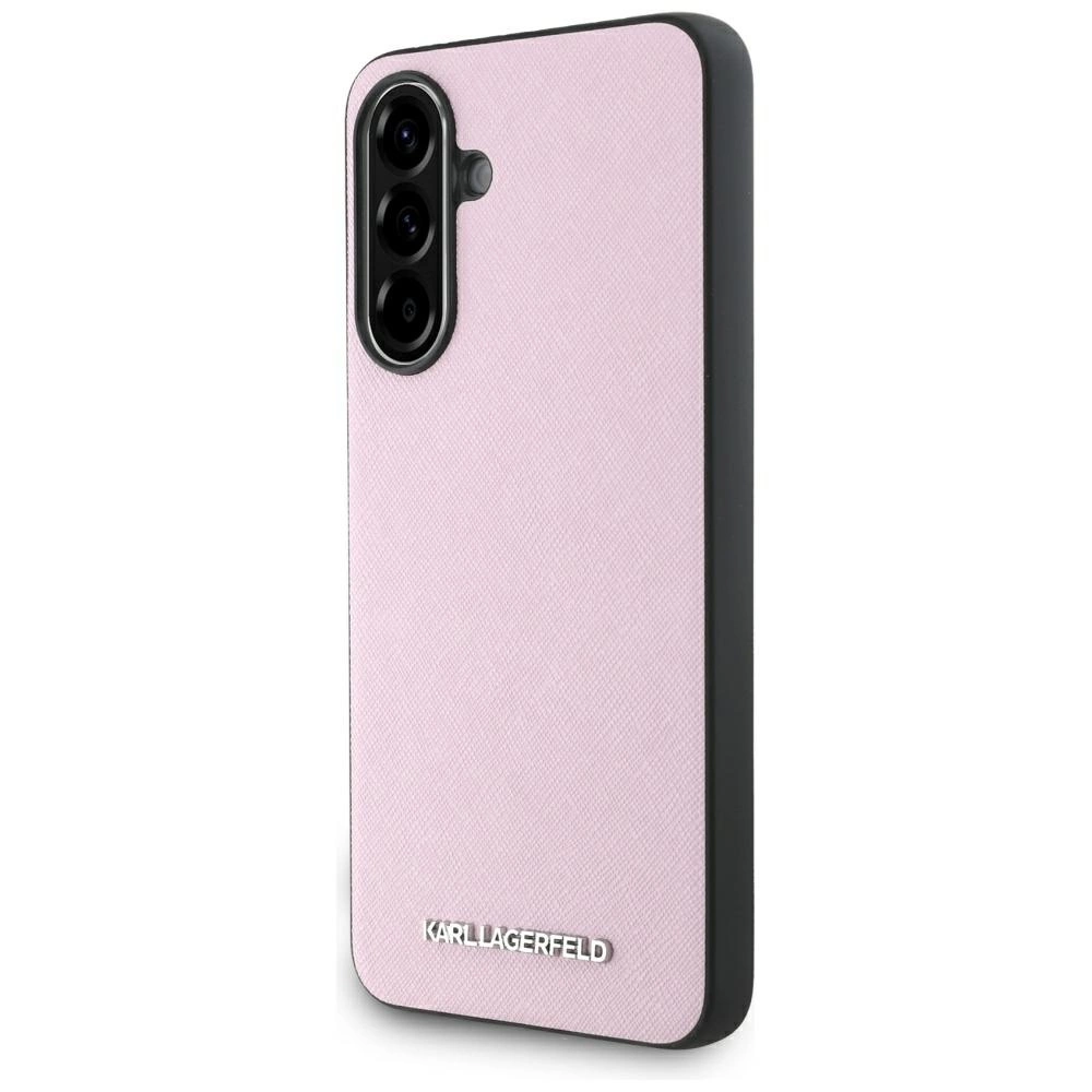 Karl Lagerfeld Saffiano Metal Logo Case for Samsung Galaxy A56 - Pinkeng