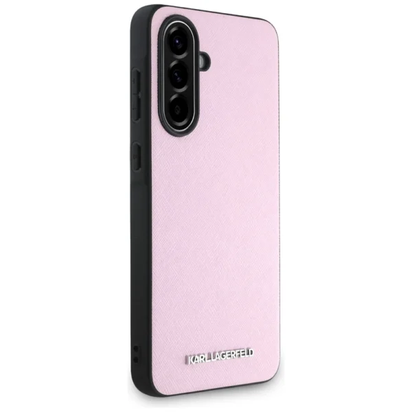 Karl Lagerfeld Saffiano Metal Logo Case for Samsung Galaxy A56 - Pinkeng