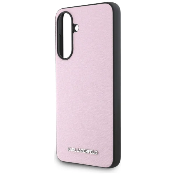 Karl Lagerfeld Saffiano Metal Logo Case for Samsung Galaxy A56 - Pinkeng