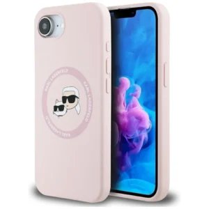 Karl Lagerfeld Silicone Karl&Choupette Heads MagSafe iPhone 16e Case - Pinkeng