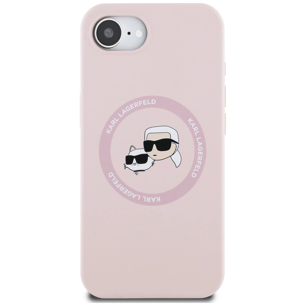 Karl Lagerfeld Silicone Karl&Choupette Heads MagSafe iPhone 16e Case - Pinkeng