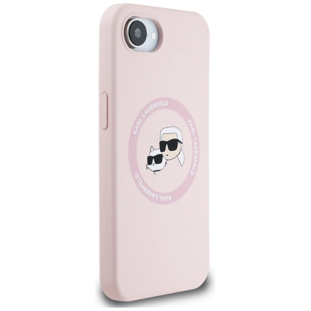 Karl Lagerfeld Silicone Karl&Choupette Heads MagSafe iPhone 16e Case - Pinkeng