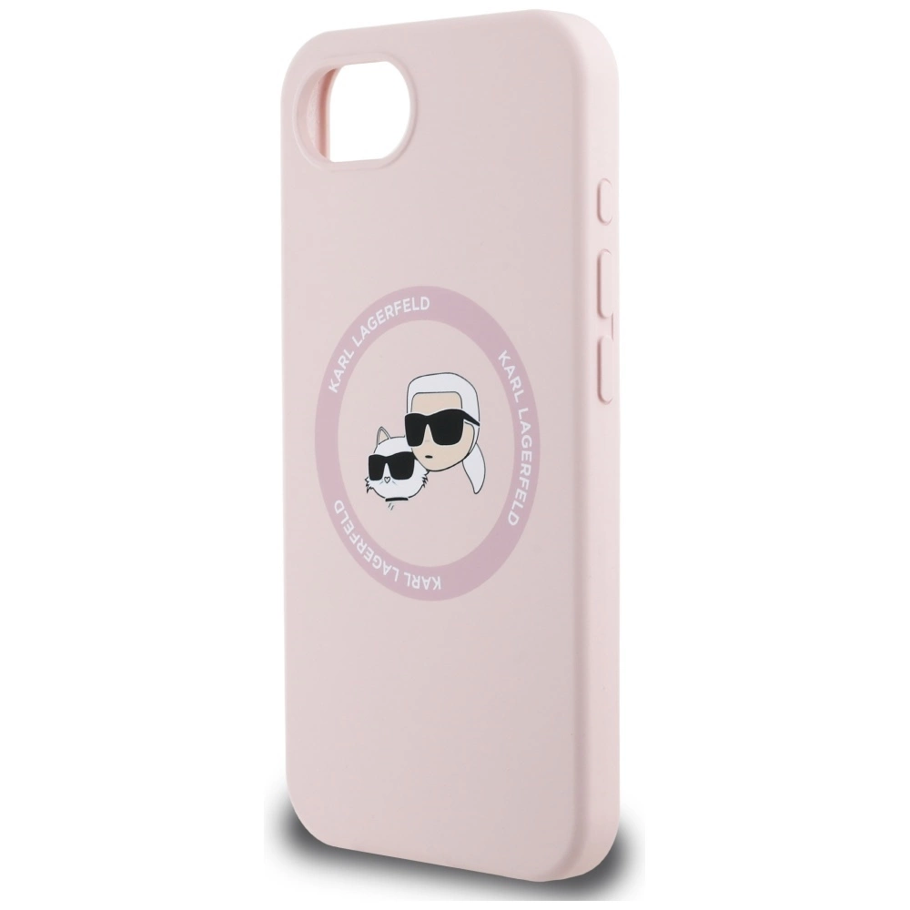 Karl Lagerfeld Silicone Karl&Choupette Heads MagSafe iPhone 16e Case - Pinkeng