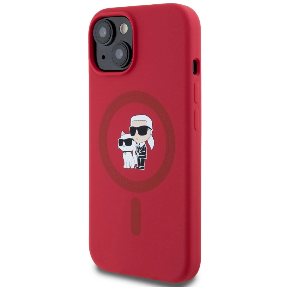 Karl Lagerfeld Silicone Karl&Choupette Heads Ring MagSafe iPhone 15 Case - Redeng