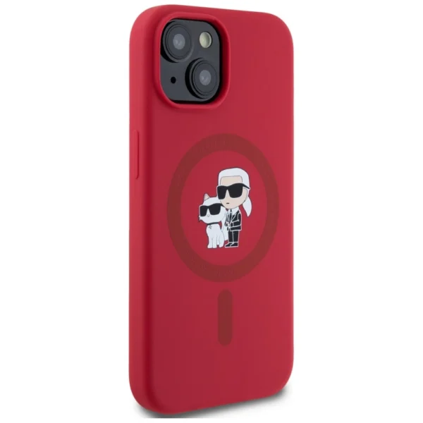 Karl Lagerfeld Silicone Karl&Choupette Heads Ring MagSafe iPhone 15 Case - Redeng