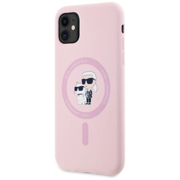 Karl Lagerfeld Silicone Karl&Choupette MagSafe iPhone 11 Case - Pinkeng