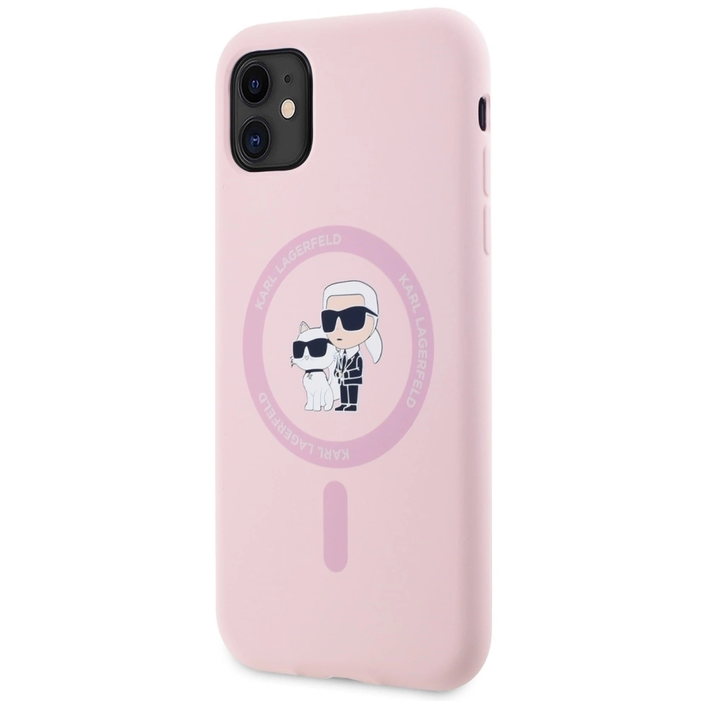 Karl Lagerfeld Silicone Karl&Choupette MagSafe iPhone 11 Case - Pinkeng