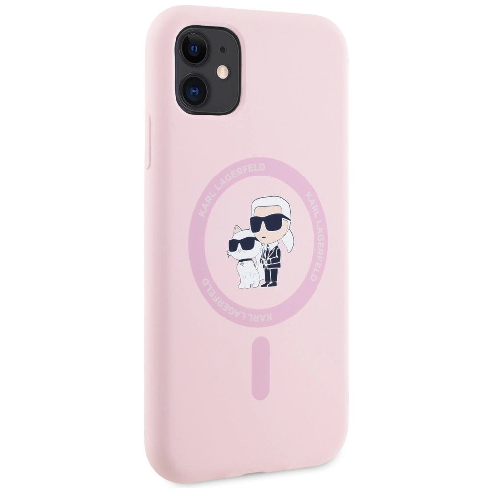 Karl Lagerfeld Silicone Karl&Choupette MagSafe iPhone 11 Case - Pinkeng