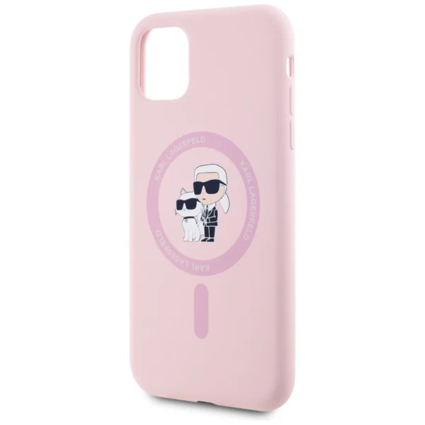 Karl Lagerfeld Silicone Karl&Choupette MagSafe iPhone 11 Case - Pinkeng