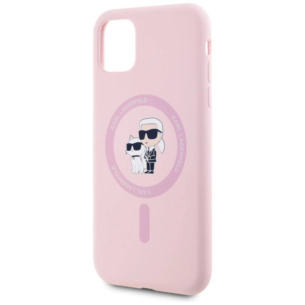Karl Lagerfeld Silicone Karl&Choupette MagSafe iPhone 11 Case - Pinkeng
