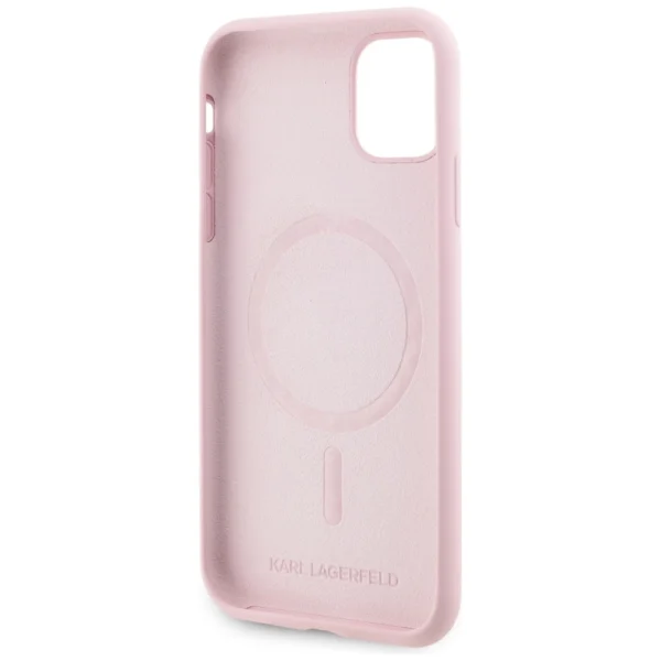 Karl Lagerfeld Silicone Karl&Choupette MagSafe iPhone 11 Case - Pinkeng