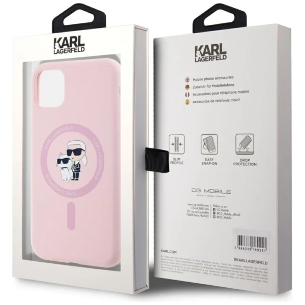 Karl Lagerfeld Silicone Karl&Choupette MagSafe iPhone 11 Case - Pinkeng