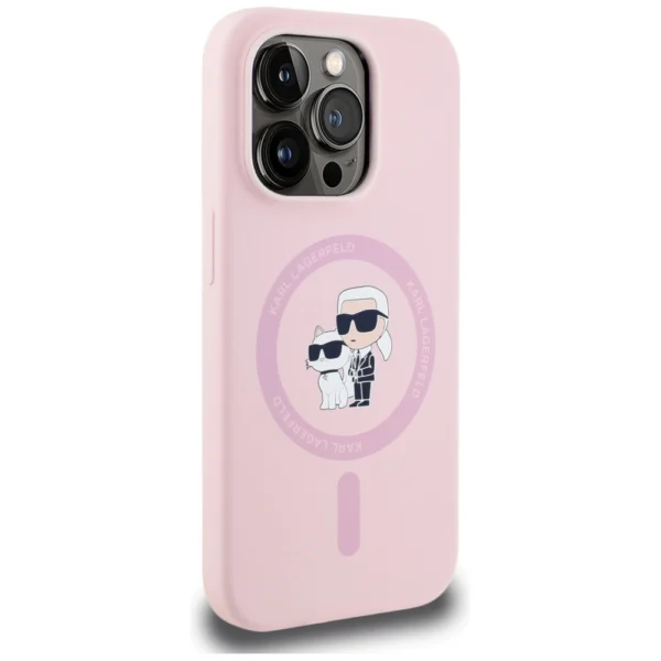 Karl Lagerfeld Silicone Karl&Choupette MagSafe Case for iPhone 14 Pro Max - Pinkeng