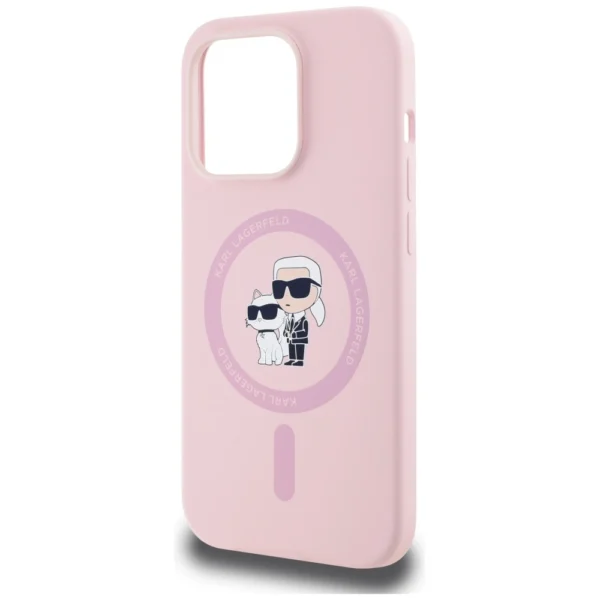 Karl Lagerfeld Silicone Karl&Choupette MagSafe Case for iPhone 14 Pro Max - Pinkeng