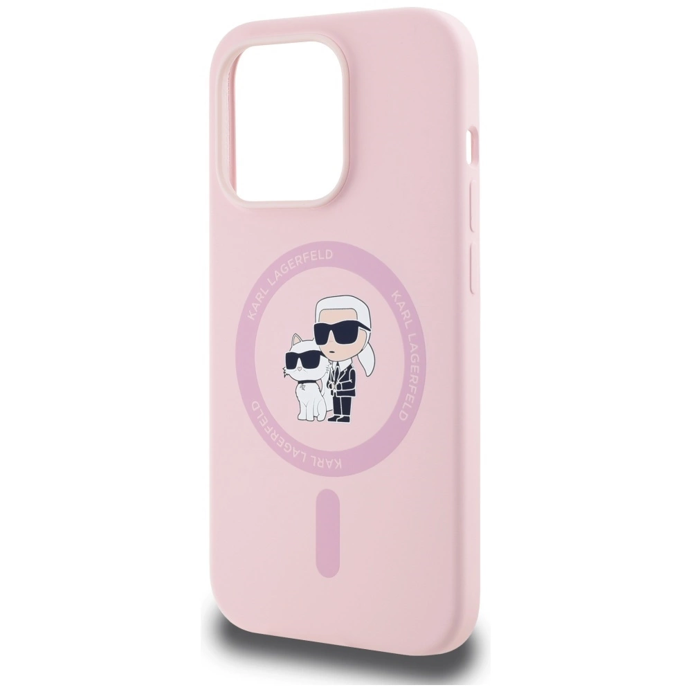 Karl Lagerfeld Silicone Karl&Choupette MagSafe Case for iPhone 14 Pro Max - Pinkeng