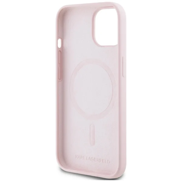 Karl Lagerfeld Silicone Karl&Choupette MagSafe iPhone 15 Plus Case - Pinkeng