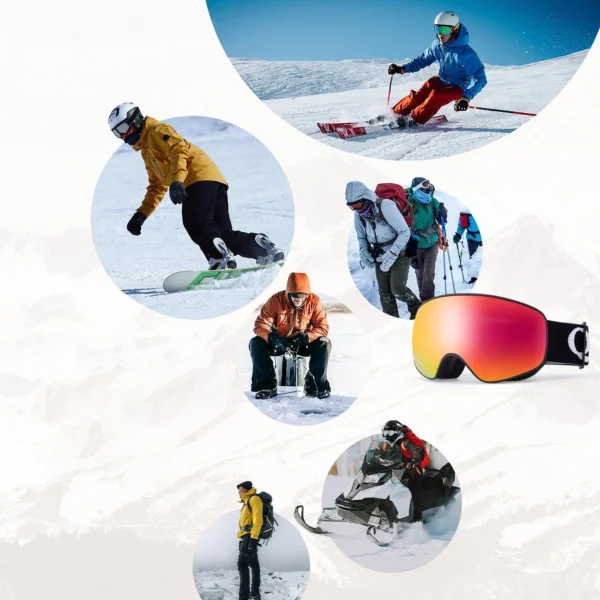 Qunature Black Ski Goggles Kids (Size M/L) - Blackeng