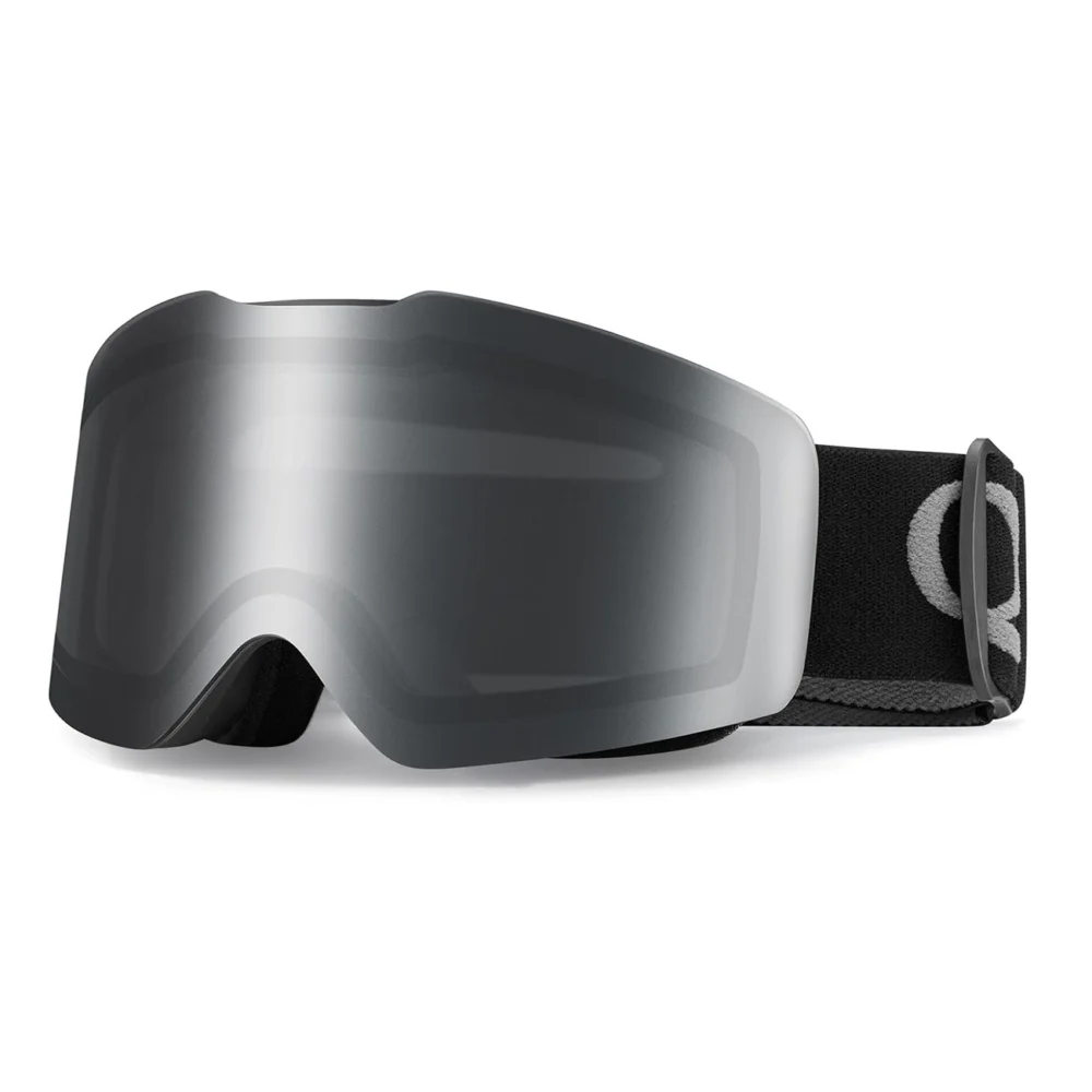 Qunature Black Frameless Ski Goggles - Blackeng